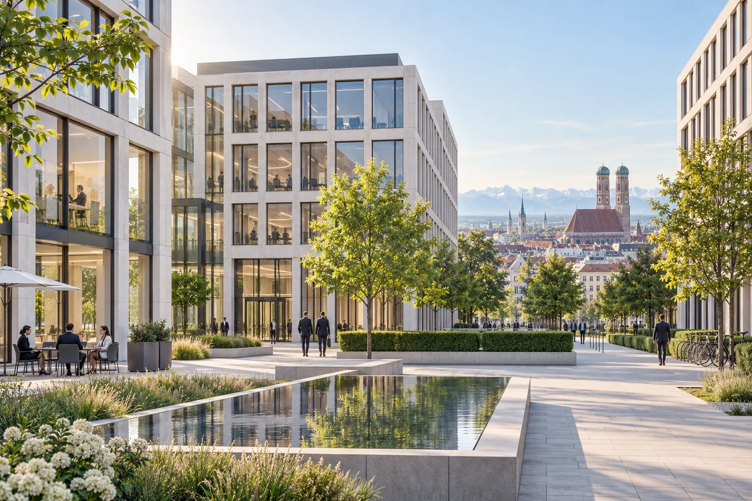 Quartier professionnel et architecture contemporaine à Munich